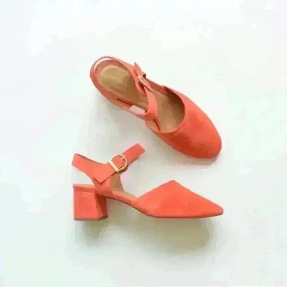 Intentionally blank crystal blood orange heels sz 6